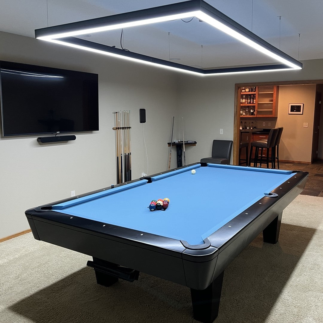 Perimeter Billiard table lights illuminate pool table evenly