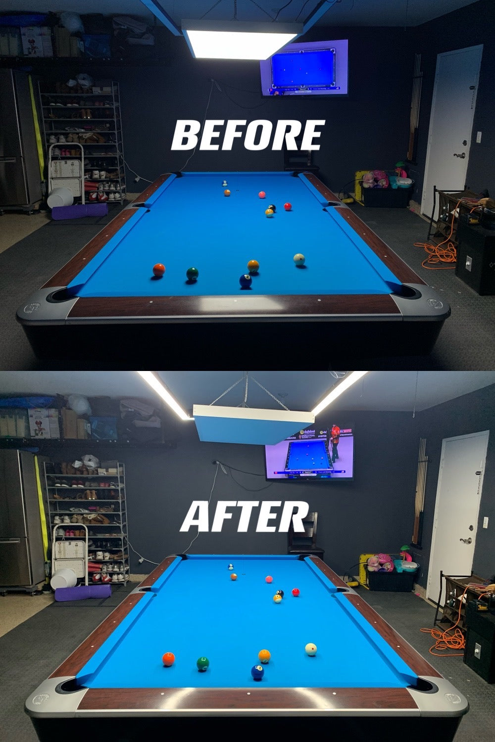 Snickers Pool Table 10FT Modern Snooker & Carom Table Lights | Perimeter Billiard Lights